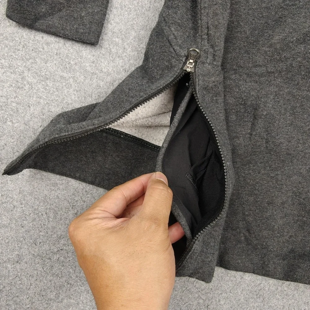 Lululemon Sweatshirt Womens 4 Gray Fleece Side Zip Pocket Crewneck Pullover